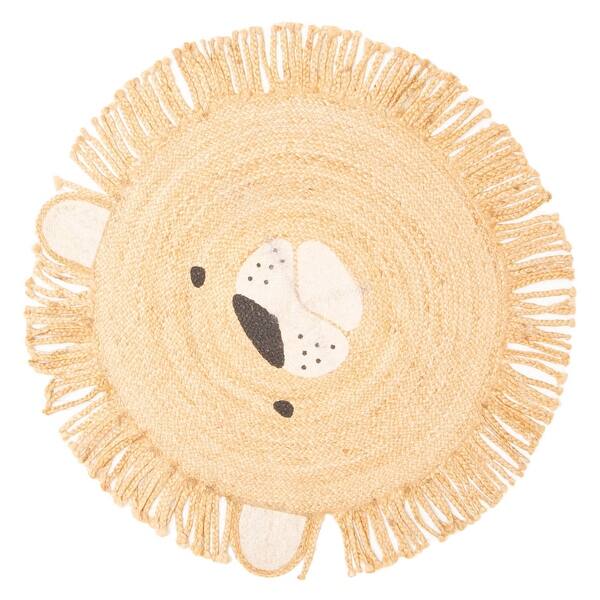 slide 2 of 9, ECARPETGALLERY Braided Weave Palas Denizli Light Brown Jute Rug - 3'1 x 3'1
