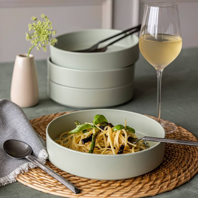 over&back Stackable 40oz Semi-Matte Stoneware Dinner Bowls