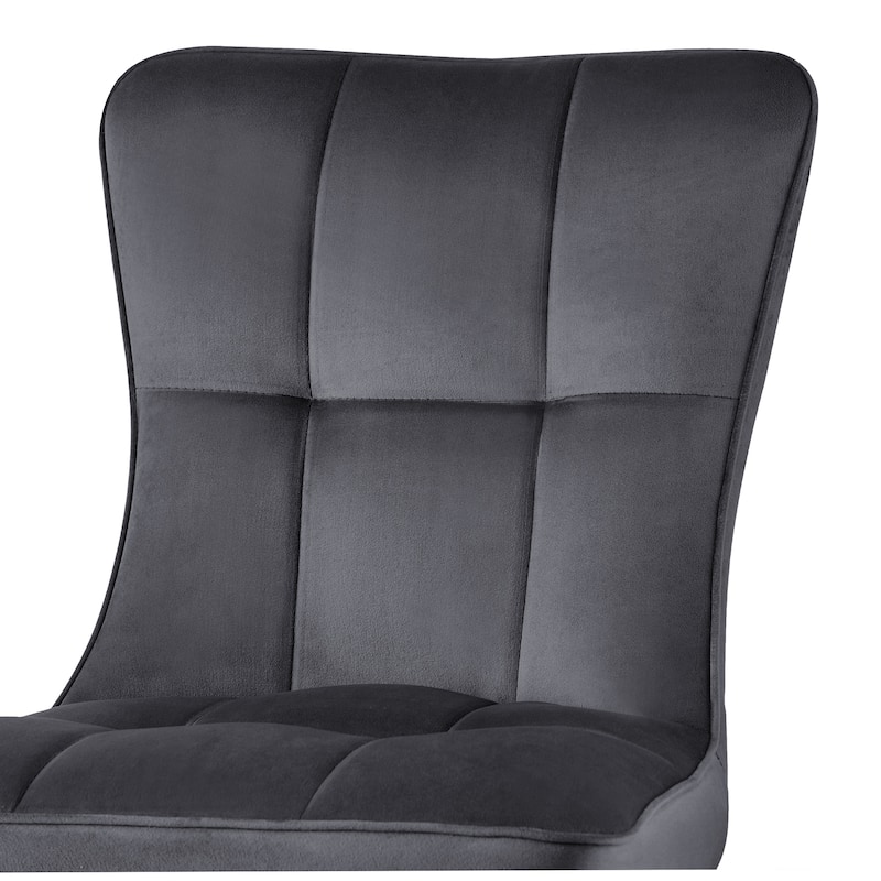 Velvet Upholstered Dining Chairs with Metal Legs, Set of 2/4 - 35.8"H x 18.9"W x 23.2"D