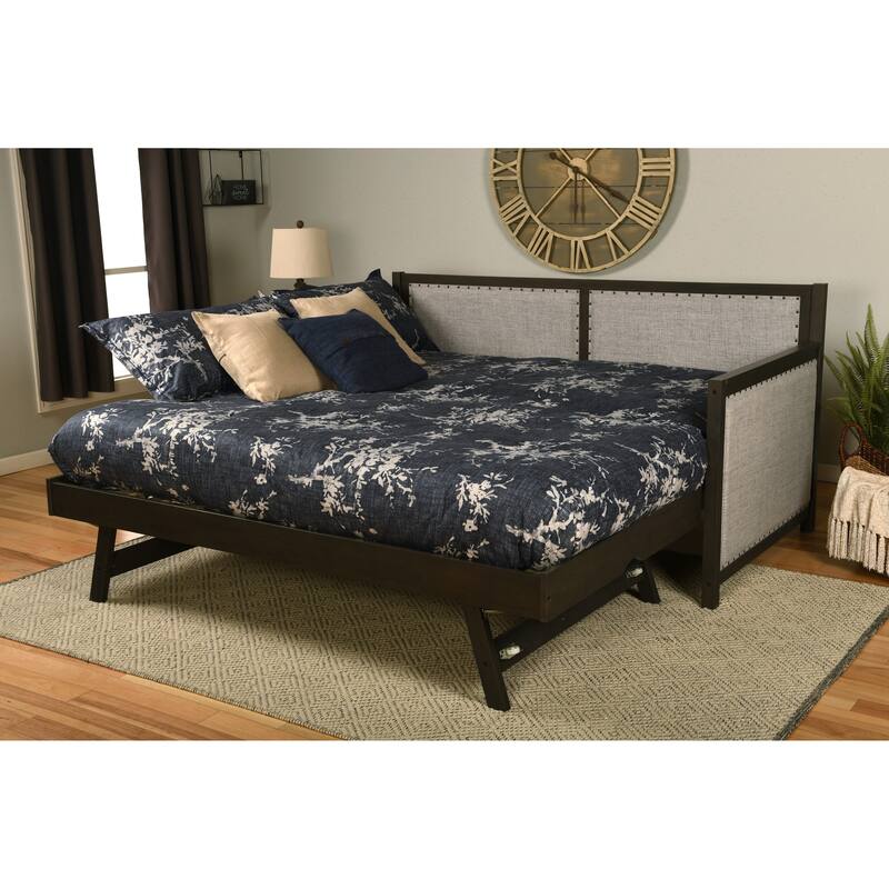 Somette Sloane Daybed in Graystone Finish includes Pop Up Trundle and Mattresses