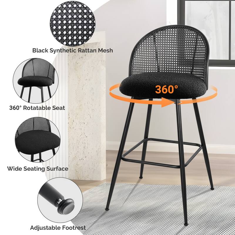26"/29" Swivel Barstools Counter Height Bar Stool w/ Metal Legs