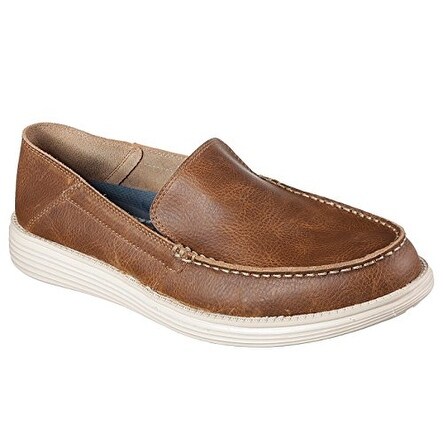 skechers leather slip on casual shoes
