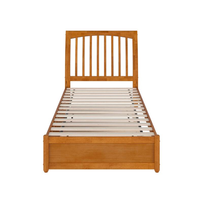 Roslyn Platform Bed with Modern Panel Footboard and Twin XL Trundle