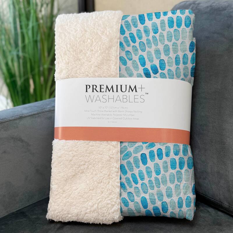 Premium Machine Washable ASB186 Modern Mosaic Sherpa Throw Blanket