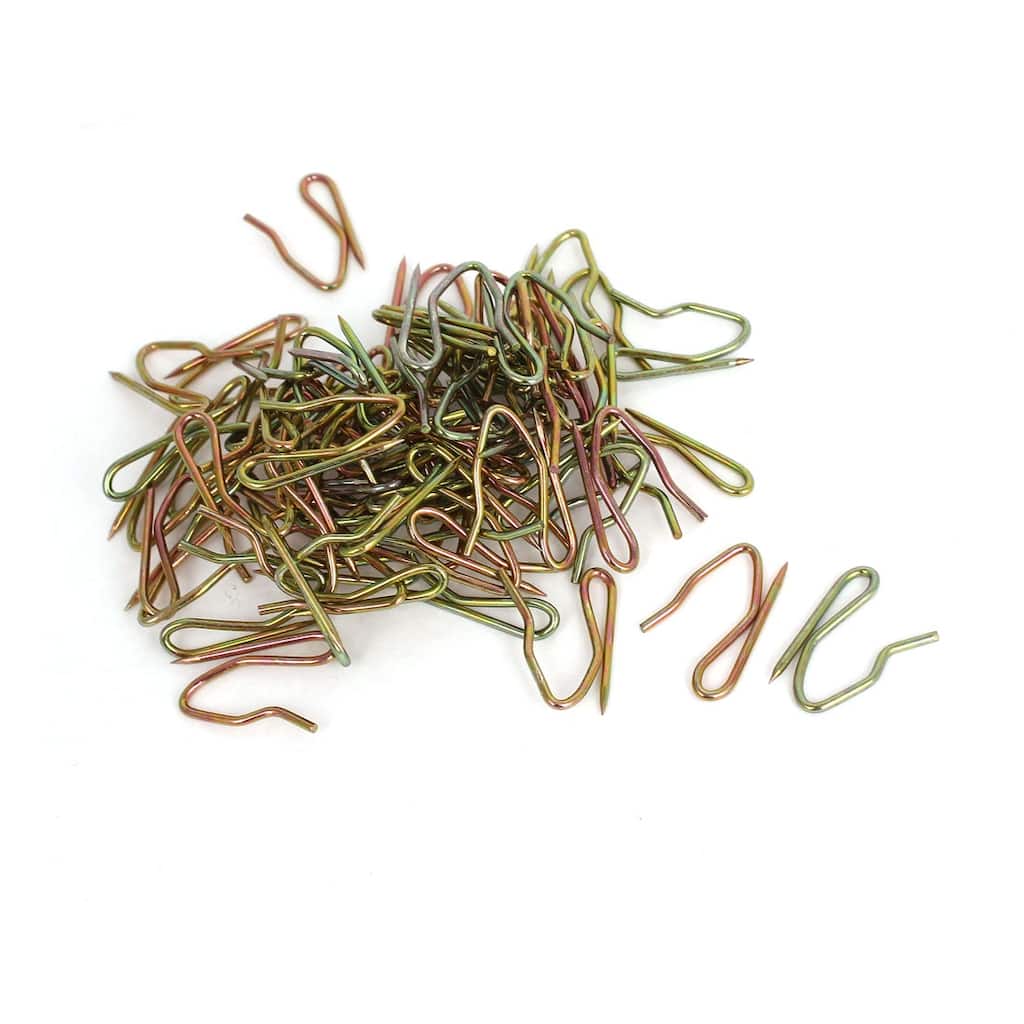 25mm Long Metal Single S Sharp Hook Pinch Pleat Drapes Curtains Hooks 70 Pcs - Bronze Tone