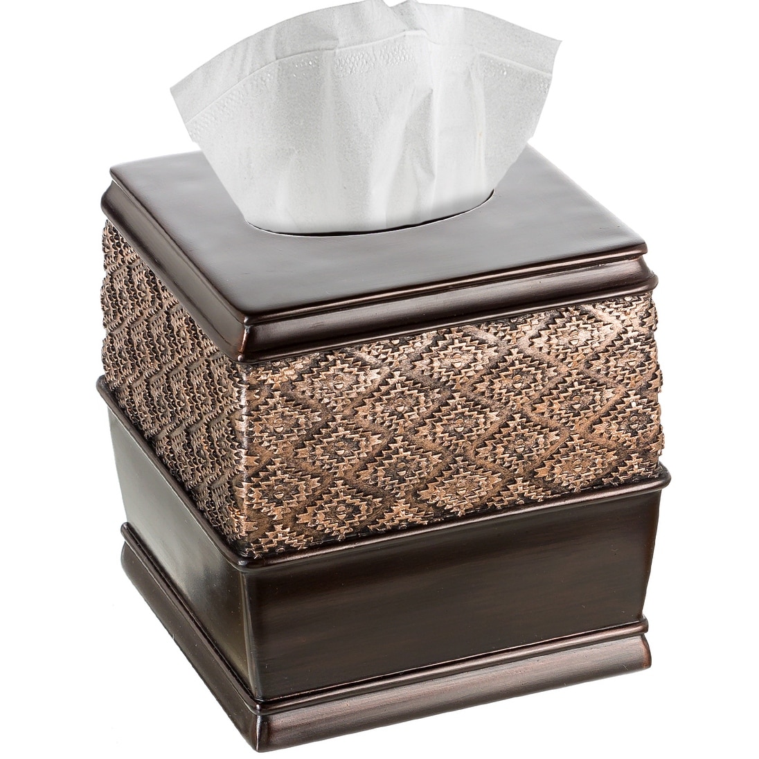 Creative Scents Dublin Brown Square Tissue Box Cover