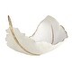preview thumbnail 3 of 5, White with Gold Polystone Glam Plume Feather Shape Decorative Bowl