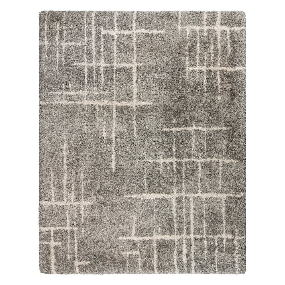 Gertmenian Ultimate Shag Malia Abstract Lines Plush Shag Indoor Area Rug Collections