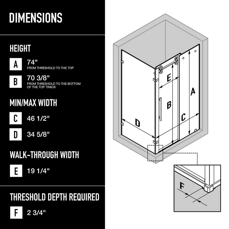VIGO Winslow Frameless Sliding Shower Enclosure