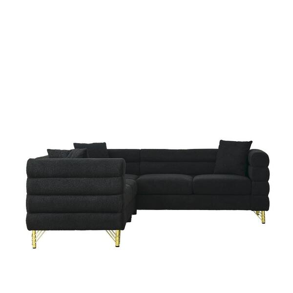 Thousandlayer Black Corner Chaise Sofas Lshape Sectional Sofa Sets 5