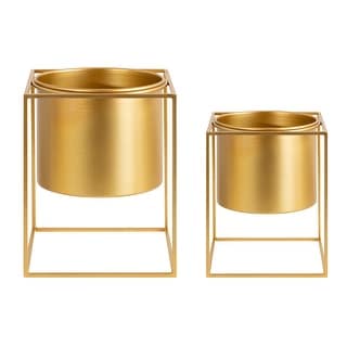 Kate and Laurel Fitch Metal Planter Set - 2 Piece