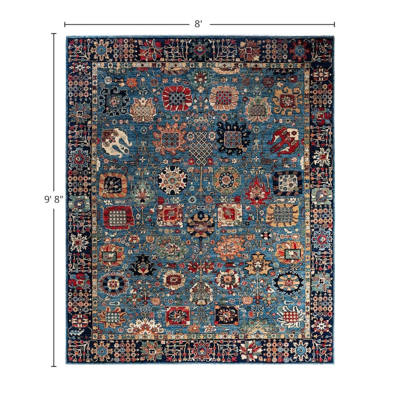 Serapi One-of-a-Kind Hand-Knotted Area Rug - Light Blue, 8' 0" x 9' 8" - 8' 0" x 9' 8"
