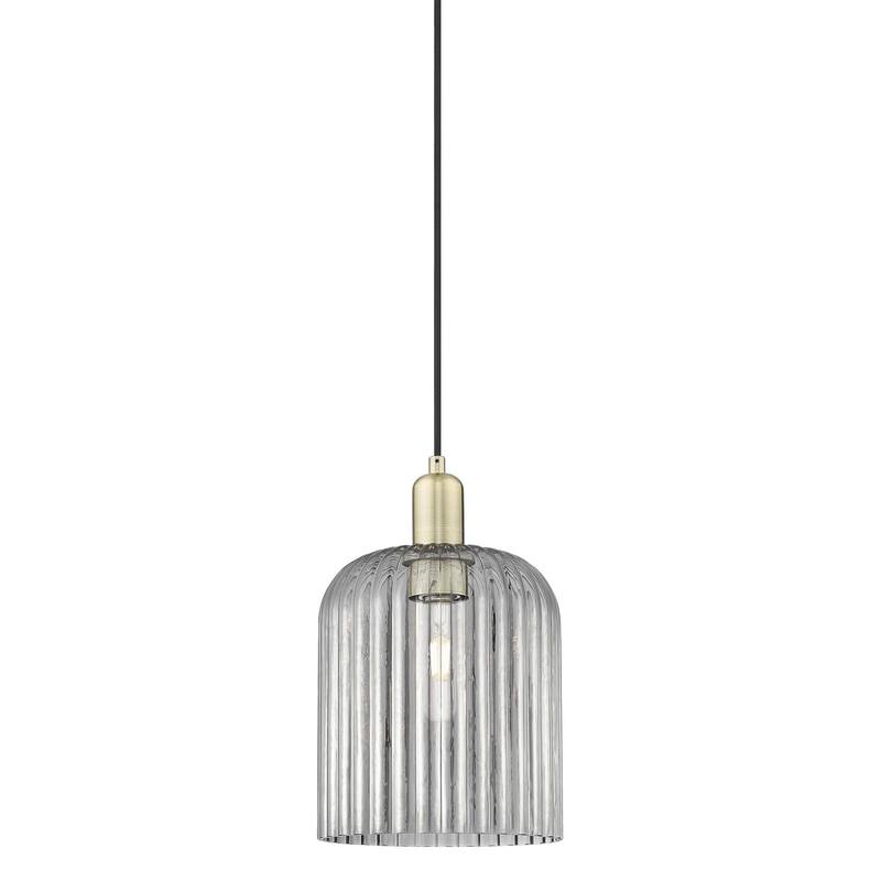 Innovations Lighting 716-1P-14-8 Bridal Veil Pendant Bridal Veil 8" - Antique Brass / Light Smoke