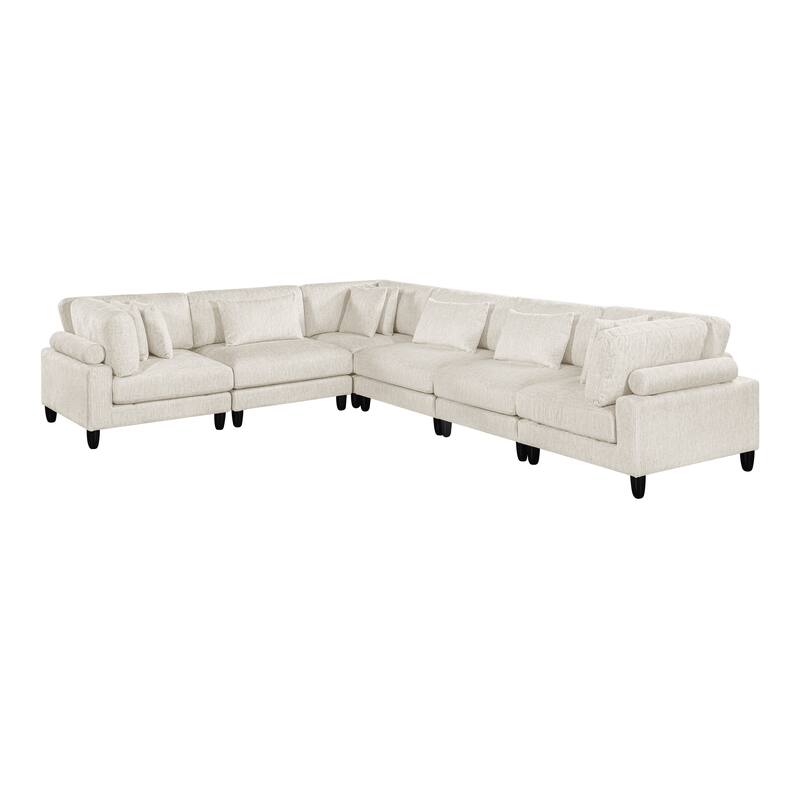 Jonas 6-Piece Modular Sectional Sofa - Beige (Microfiber)