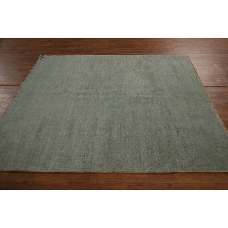Modern Gabbeh Oriental Rug Hand-Knotted Solid Wool Carpet - 5'7" x 6'7"