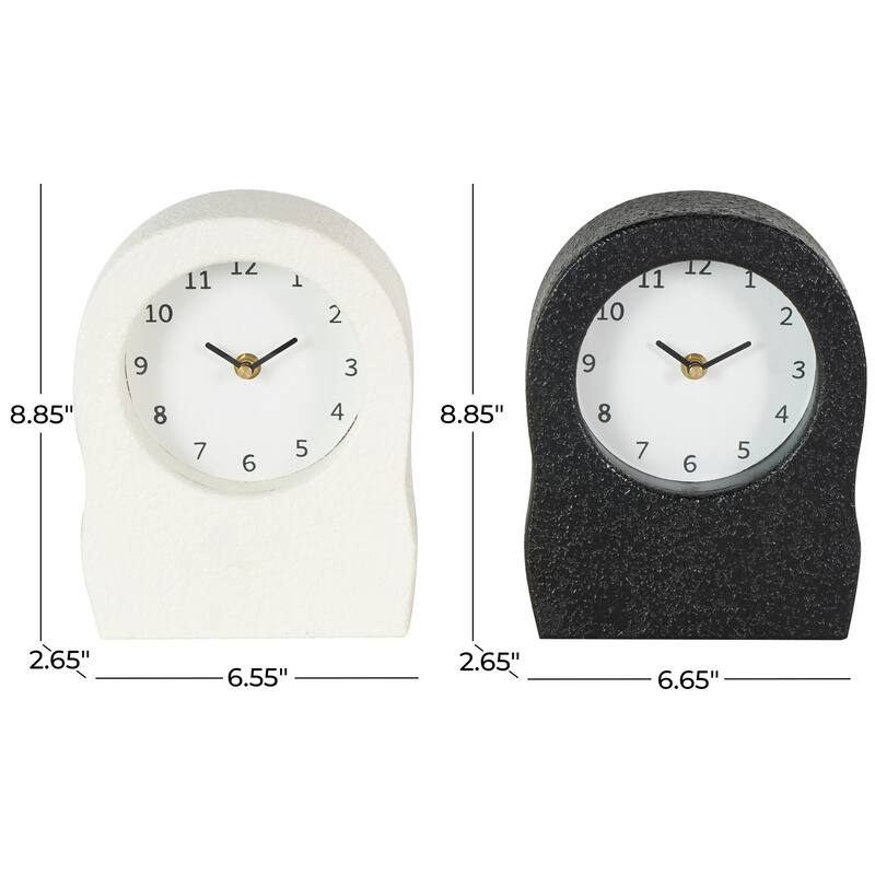 Metal Textured Clock with Gold Accents - Set of 2 Multi Colored - Roche River Decor