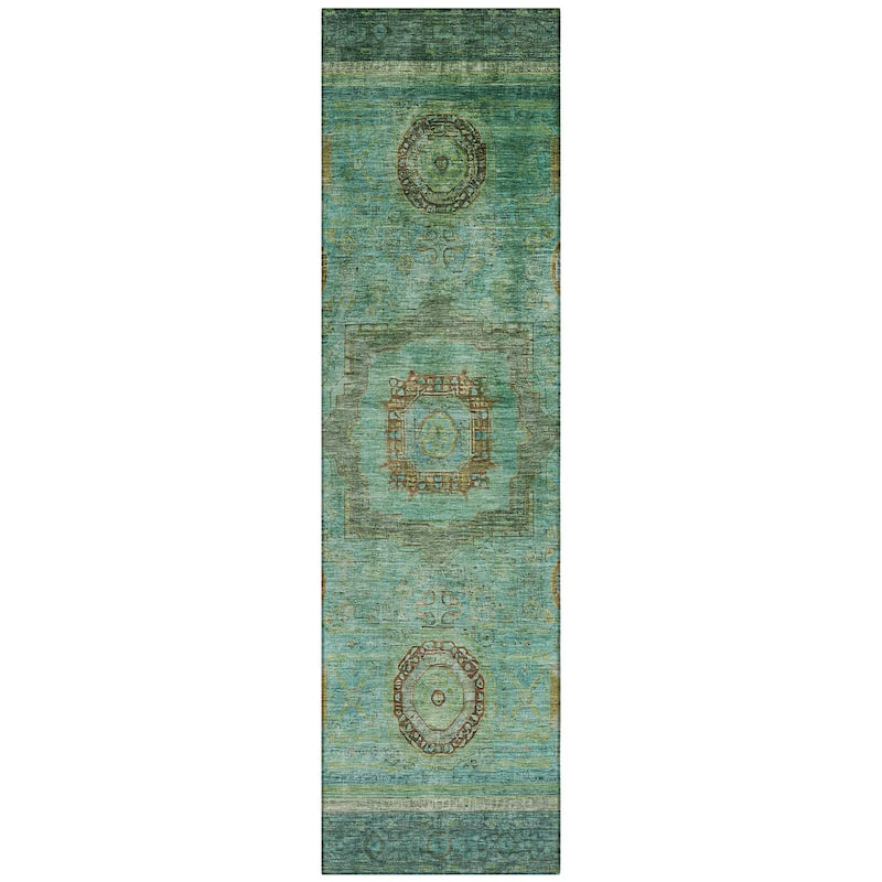 Machine Washable Indoor/Outdoor Traditional Chantille Rug