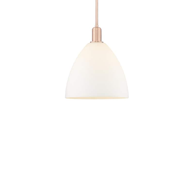 Innovations Lighting 716-1S-14-12 Bristol Pendant Bristol 12" Wide - Antique Copper / Matte White