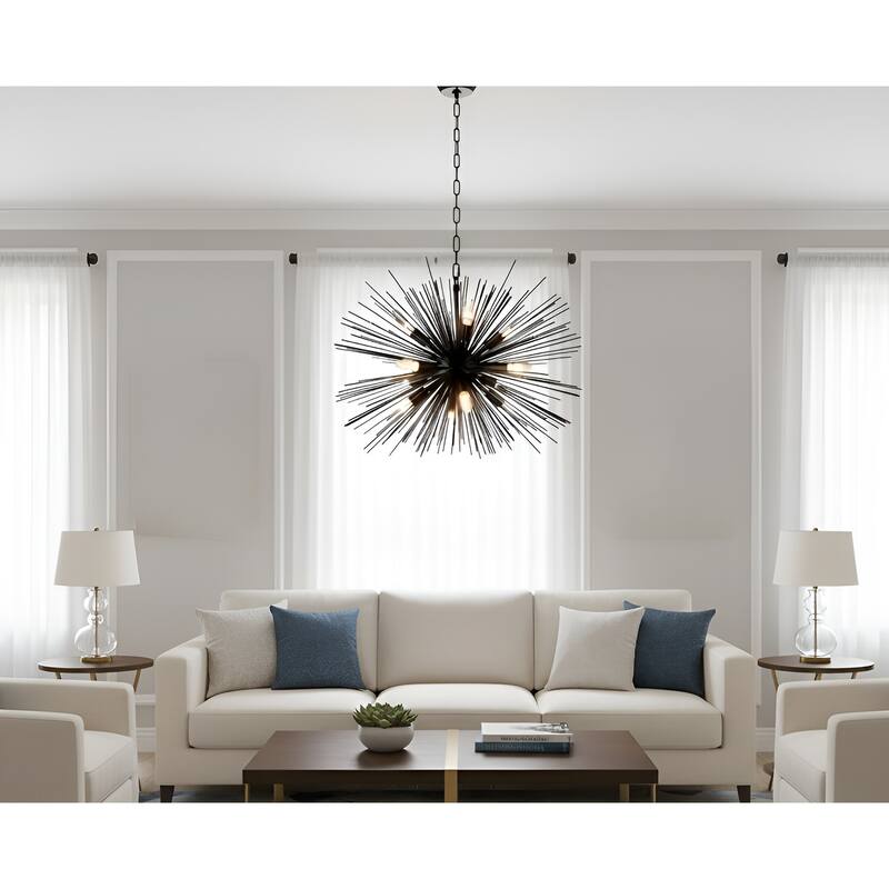 12 Light Astra Sputnik Sphere Satellite Pendant, Light Strade Dimmable Chandelier (28'' Wide)