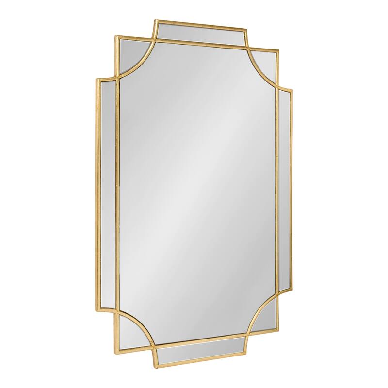 Kate and Laurel Minuette Traditional Decorative Framed Wall Mirror - 24x36 - Gold