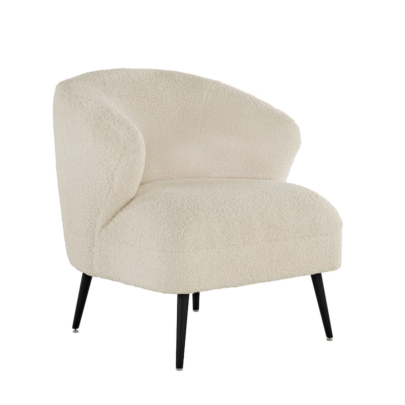 Tremont Boucle Accent Chair and Cube Pouf Footrest by iNSPIRE Q Bold