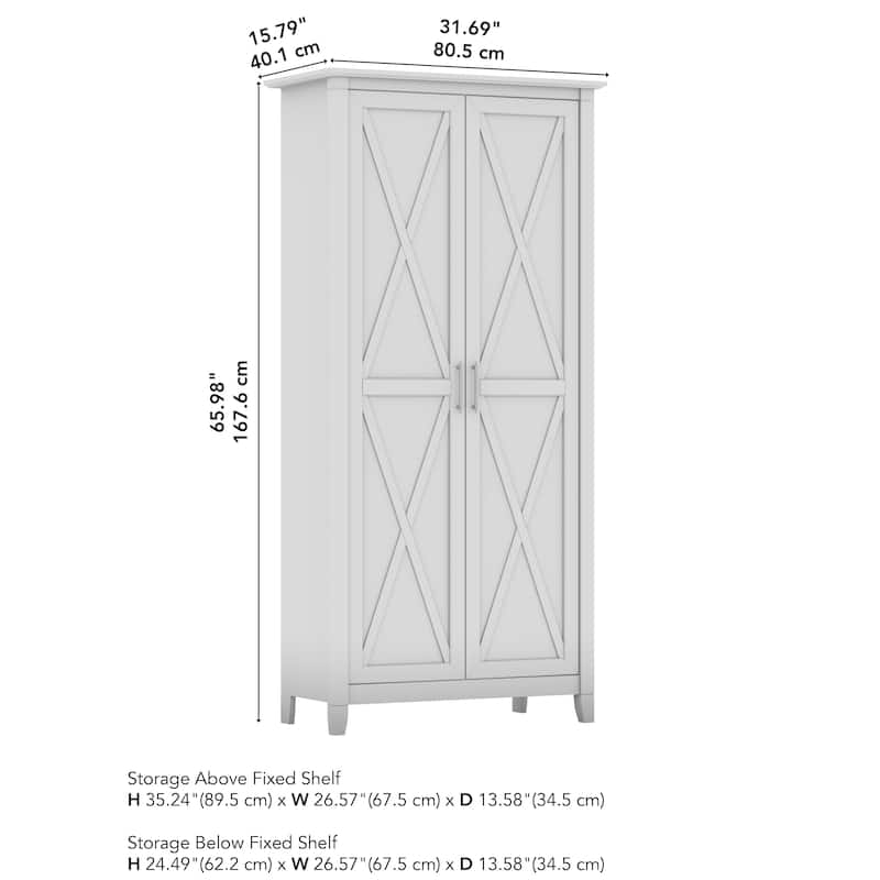 Key West Tall Storage Cabinet with Doors and Shelves by Bush Furniture