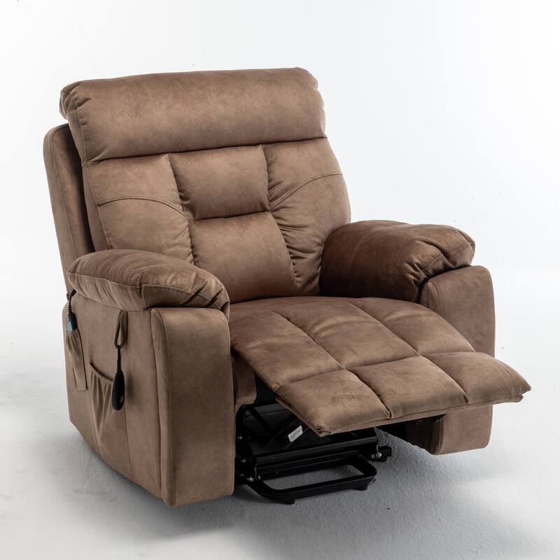 Power Lift Recliner with 8-Point Massage, Lumbar Heat, German OKIN Motor, Stainless Steel Cup Holder, and 10-Minute Setup
