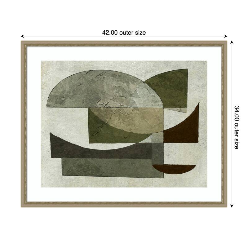 Shaped by Dan Hobday Wood Framed Wall Art Print - 42 x 34 in - Silver