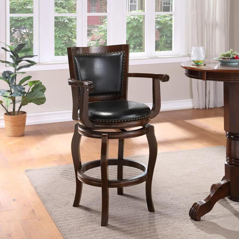 Boraam Jones Wood Swivel Bar Stool - Cappuccino - Bar Height