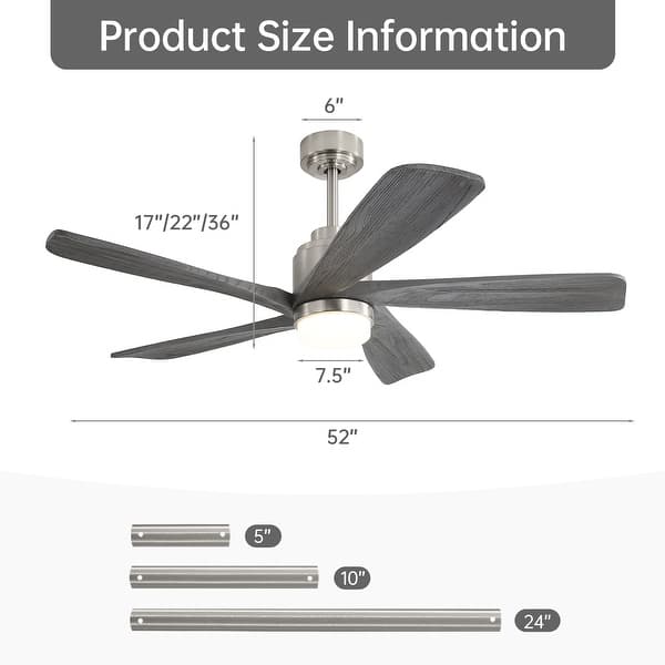 dimension image slide 1 of 18, Modern Ceiling Fan With Light Smart Life APP Remote Control Timer For Alexa Google Bedroom Farmhouse