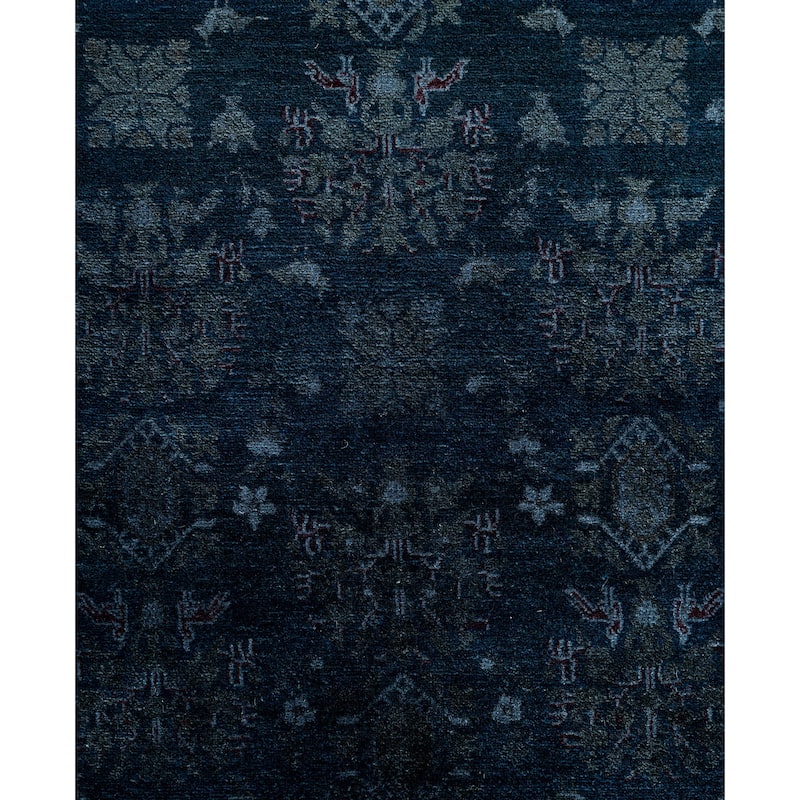 Overdyed One-of-a-Kind Hand-Knotted Area Rug - Black - 10' 0" x 14' 2"