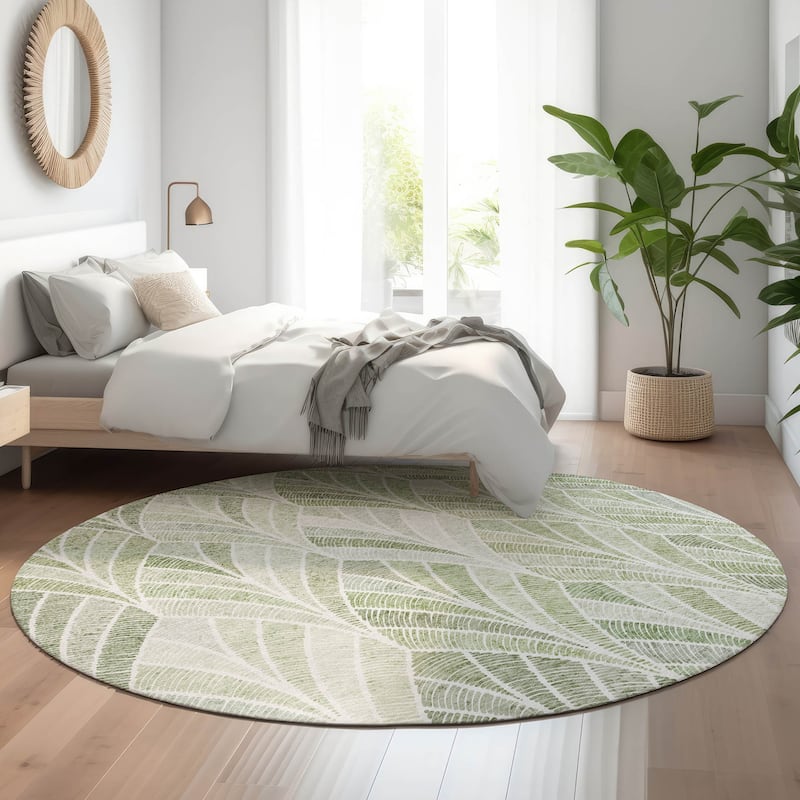 Premium Washable Super Soft Chic Mosaic Mayfield Rug - Sage - 8' x 8'