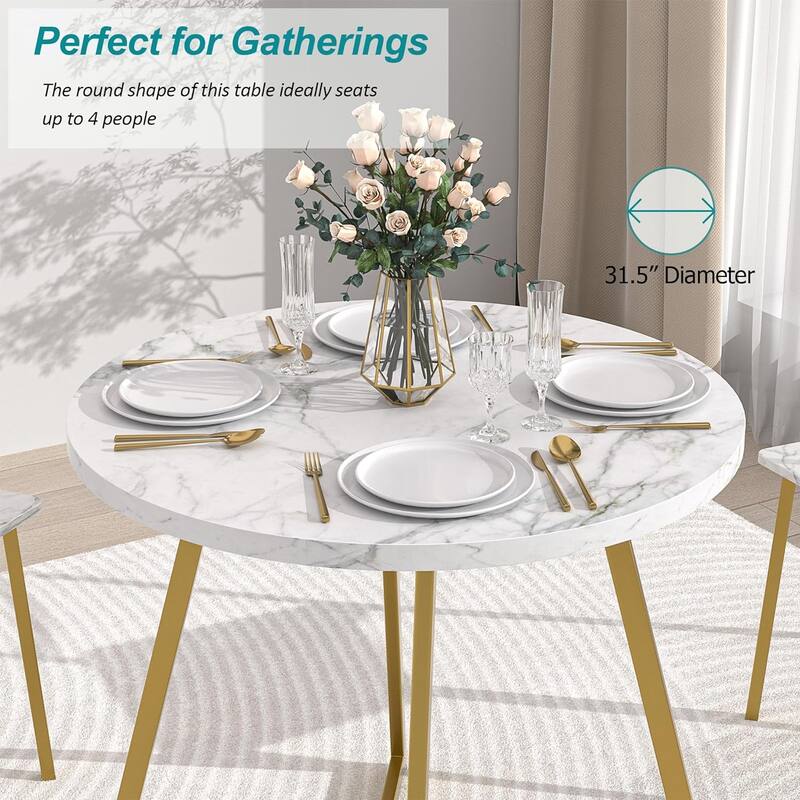 VECELO 3-Pieces Round Dining Sets for Small Spaces, Dining Table Set of 3