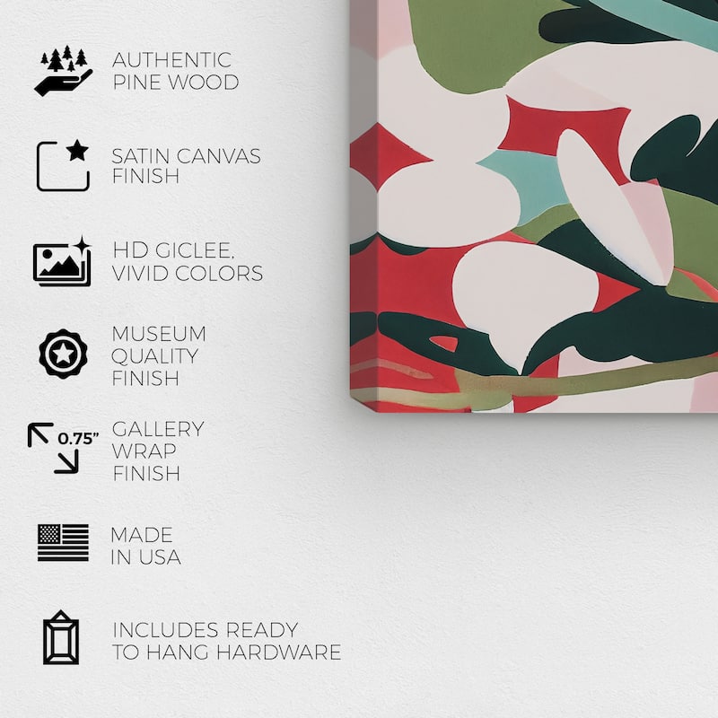 Wynwood Studio Canvas Abstract Minimalist Garden Green and Dark Orange Modern & Contemporary Wall Art Canvas Print