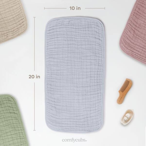 dimension image slide 11 of 21, Muslin Burp Cloths Large 100% Cotton by Comfy Cubs