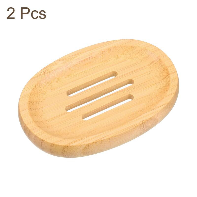 Wooden Soap Tray, Wooden Soap Dish, Natural Bamboo Soap Holder, Rectangle - Wood Color