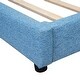 preview thumbnail 9 of 10, Full Size Upholstered Platform Bed with USB Ports, Sturdy Wood Frame, Blue