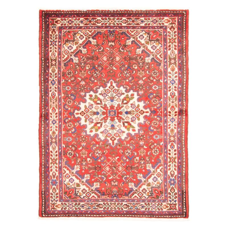 ECARPETGALLERY Hand-knotted Andelz Red Wool Rug - 3'6 x 4'11