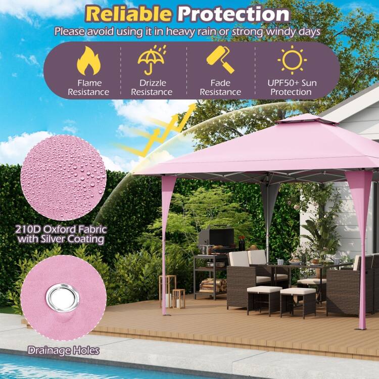 Pop up Gazebo with Portable Carrying Bag 8 Stakes and 4 Wind Ropes