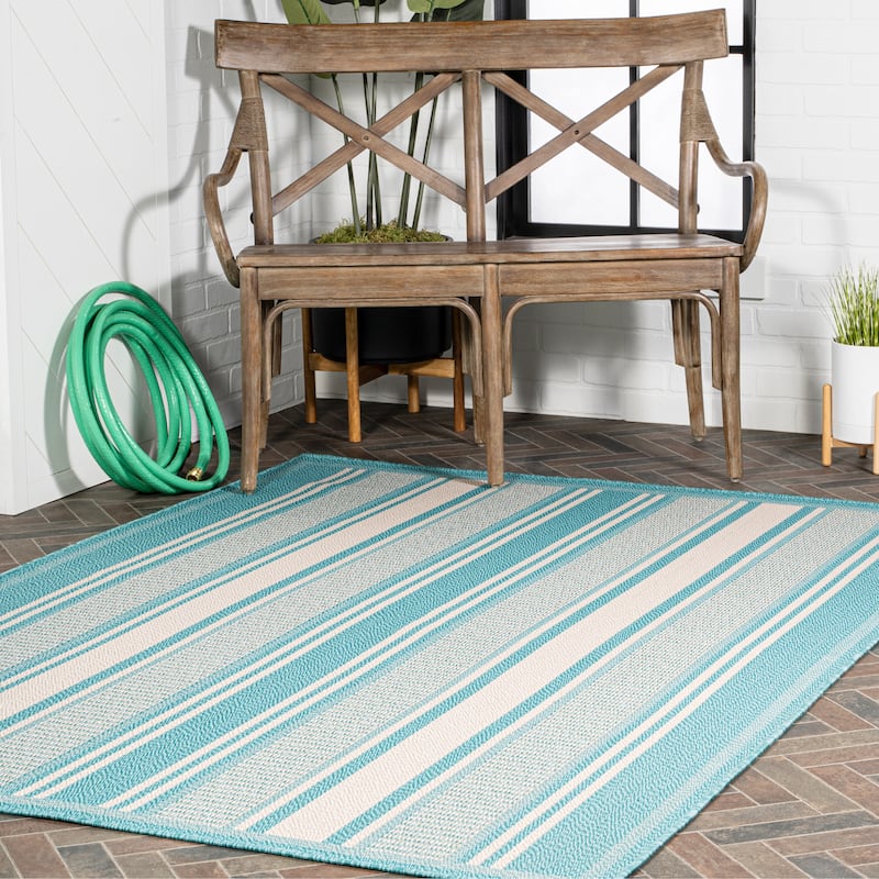 JONATHAN Y Negril Modern Double Stripe Indoor/Outdoor Area Rug