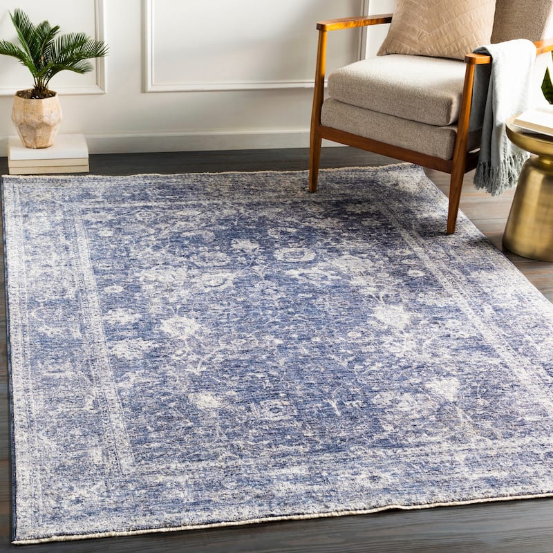 Artistic Weavers Darlington Vintage Traditional Area Rug - 3' 3" x 10' - Navy