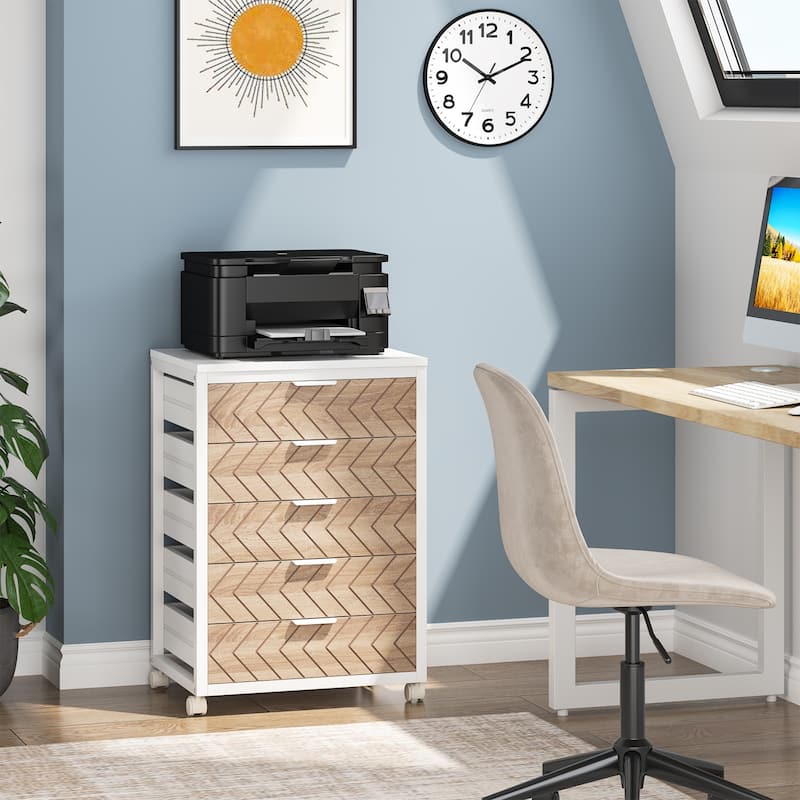 5-Drawer Chest & Wood 7 Drawer Storage Dresser Cabinet