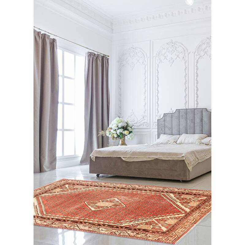 ECARPETGALLERY Hand-knotted Andelz Red Wool Rug - 3'11 x 6'8