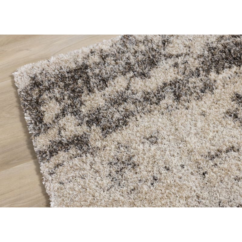 Lush Collection - Cream/Brown Abstract Luxury Rug