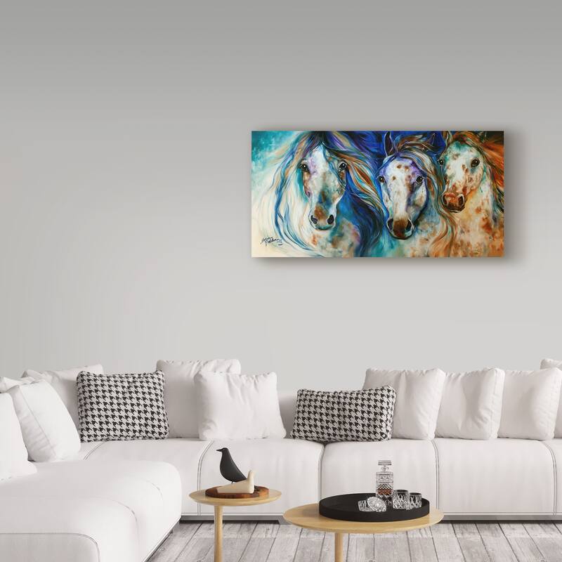 Marcia Baldwin '3 Wild Appaloosa Horses' Canvas Art
