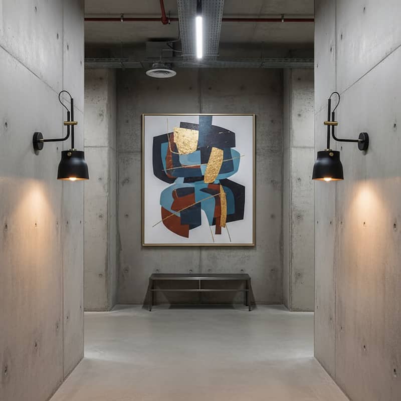 Artcraft Euro Industrial - Wall Light - Matte Black/Harvest Brass