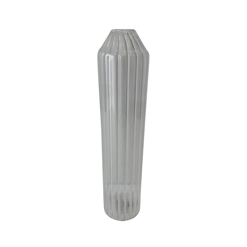 Decorative Clear Glass Bottle/Vase Dia 2.75" & H 12" - CLEAR - CLEAR