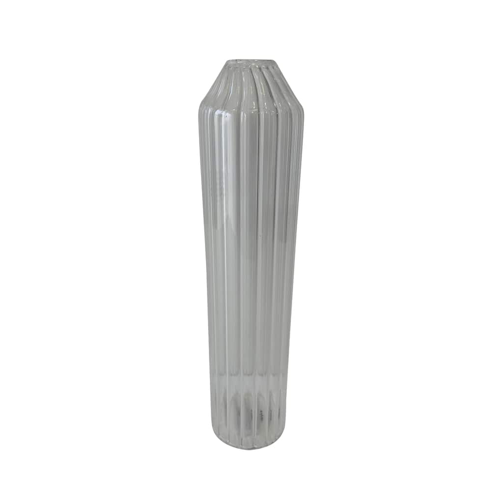 Decorative Clear Glass Bottle/Vase Dia 2.75" & H 12" - CLEAR - CLEAR