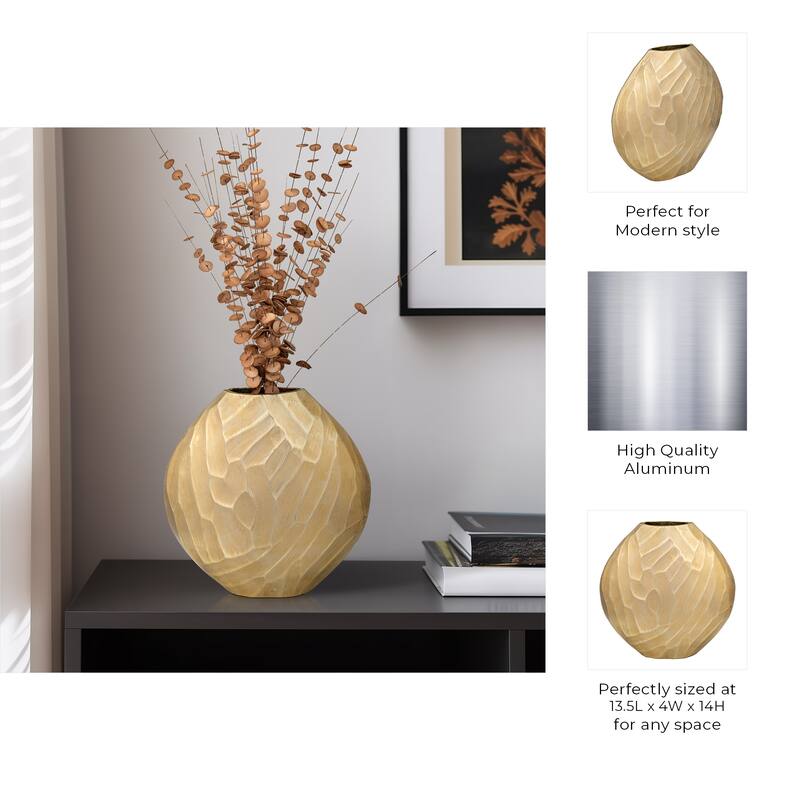 Modern Round Metal Table Vase - Flower Vase