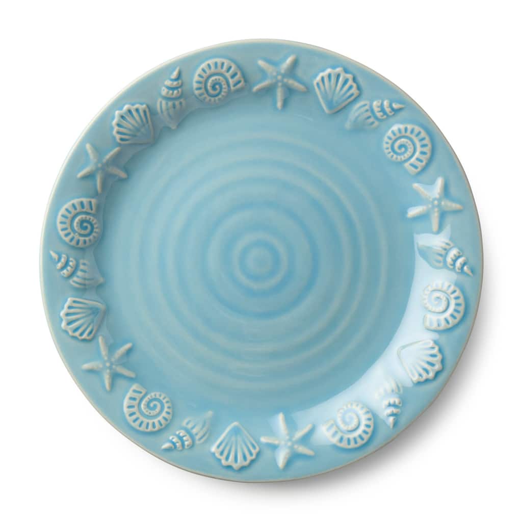 Certified International Coastline Blue 10.5" Dinner Plates, Set of 4 - 10.50"L x 10.50"W x 1.13"H